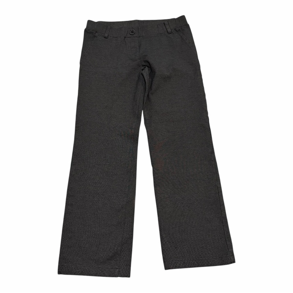 Betabrand Charcoal Dark Gray Yoga Dress Pants Faux Fly Pull On Leggings Womens M